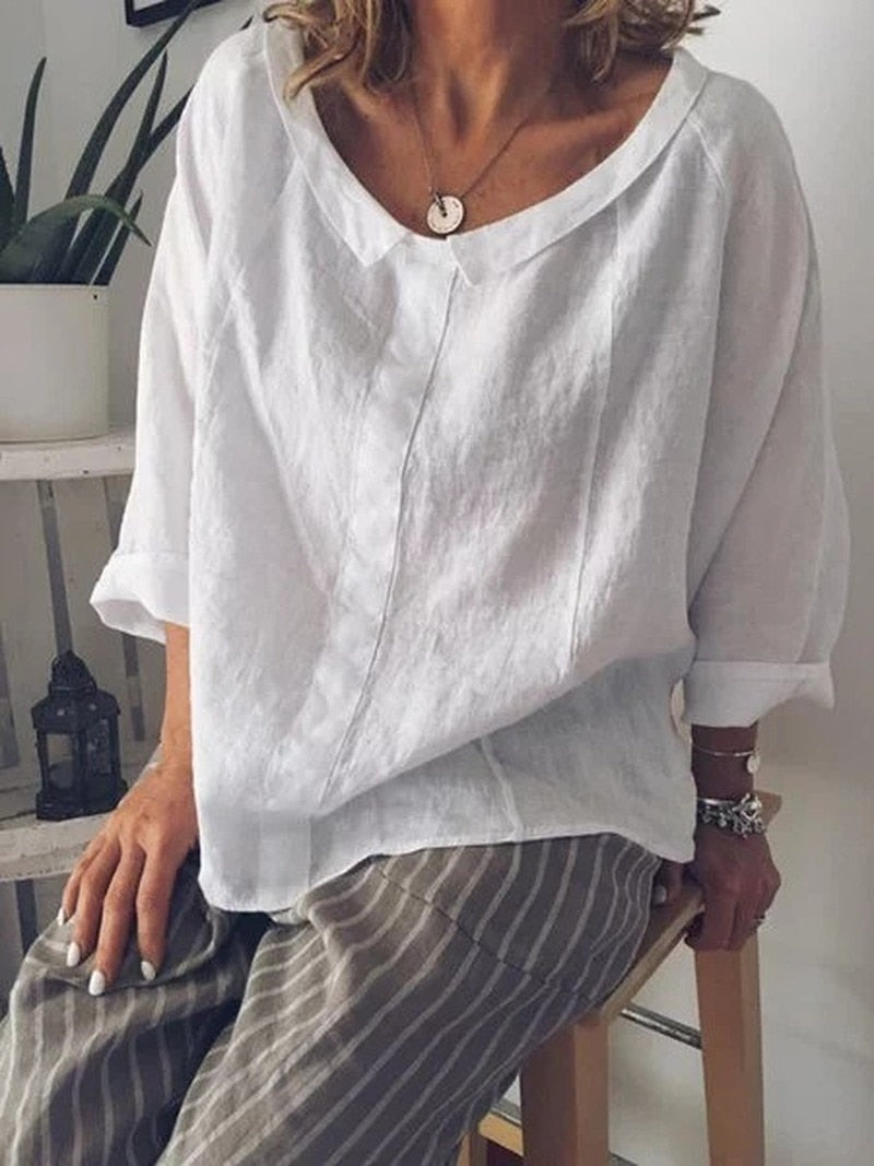 Jaida™ | Elegant Linen Blouse