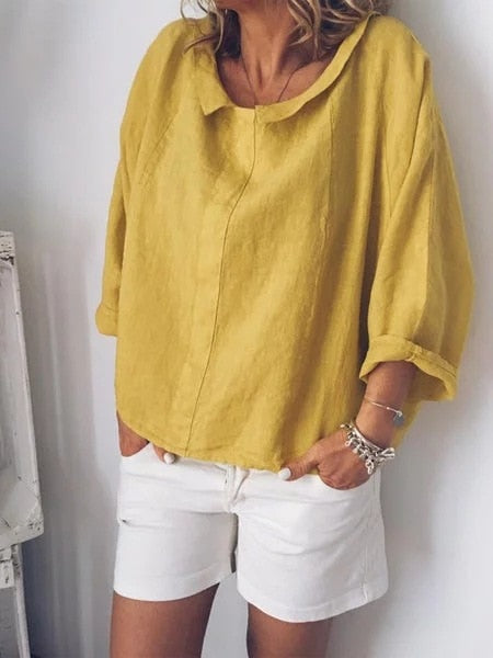 Jaida™ | Elegant Linen Blouse